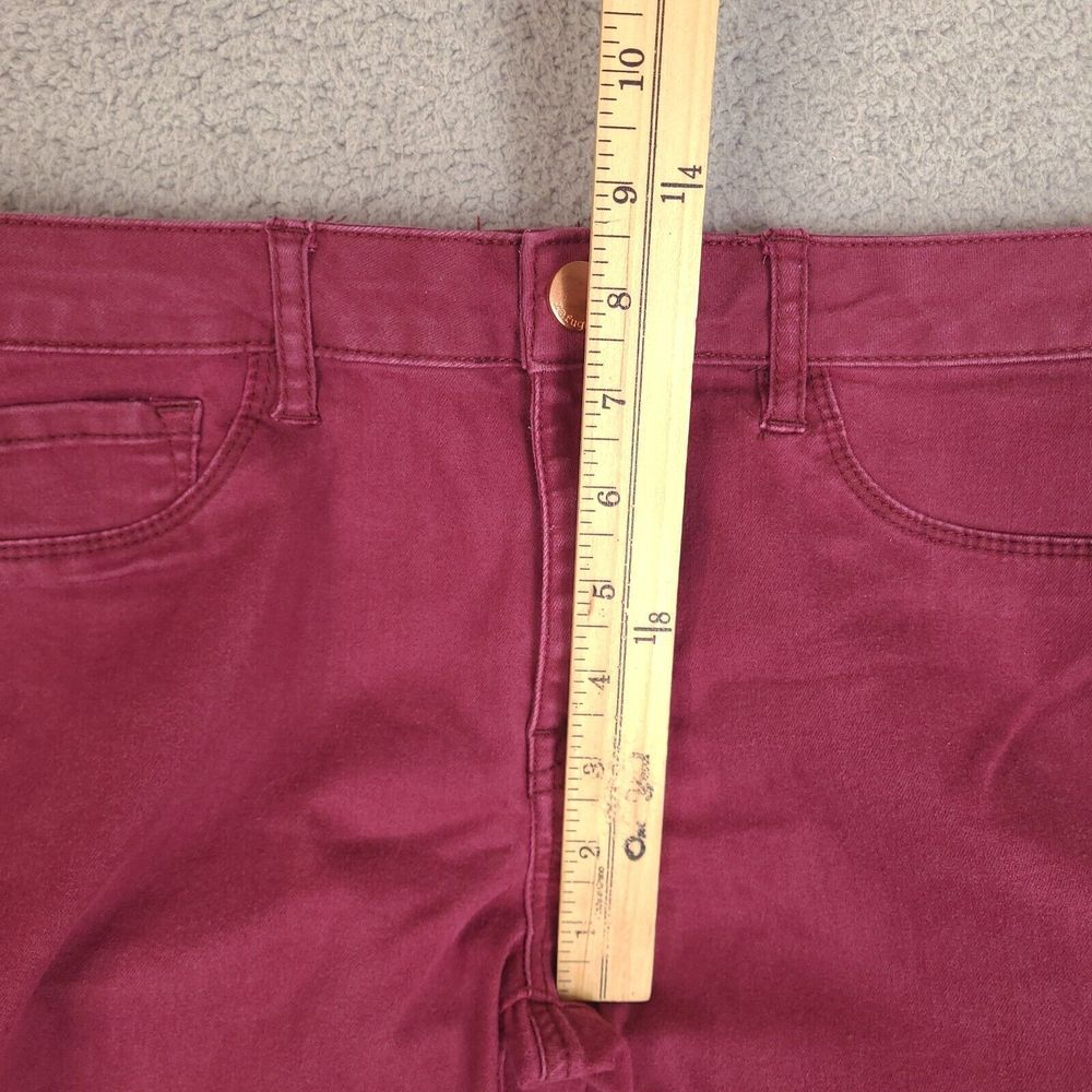 Refuge Skinny‎ Leg Jeans Women's Size 6 Burgundy Red Stretch Mid Rise - Picture 7 of 11